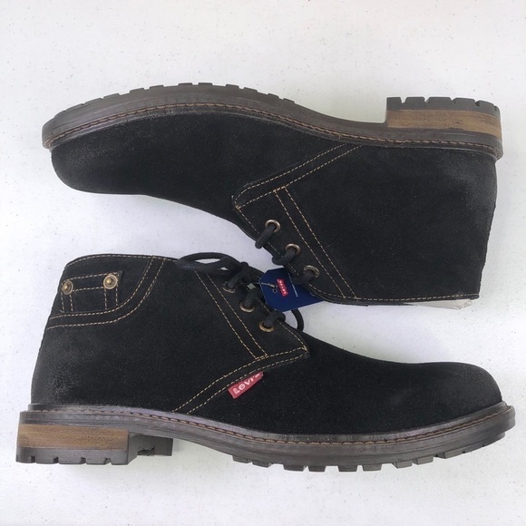 LEVI’S Cambridge Suede Black Lace Up Boots - Picture 2 of 9